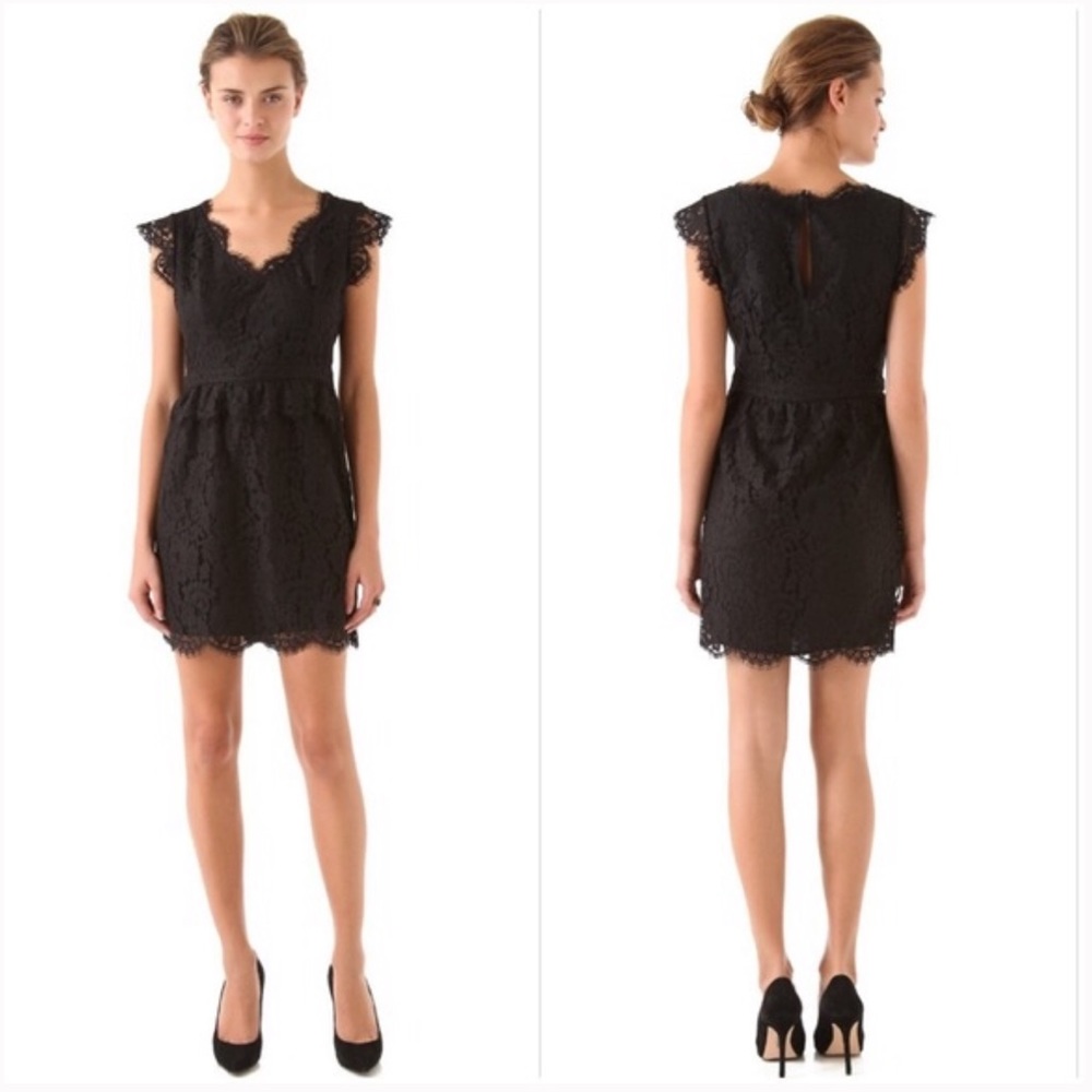 Joie Black Lace Peplum Dress